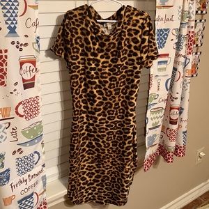 Fitted cheetah print dress